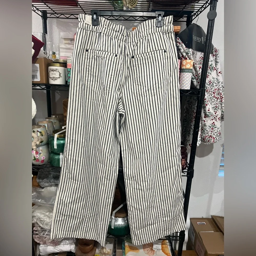 Free People Striped Wide Leg Pants - Black and White - Picture 6 of 7